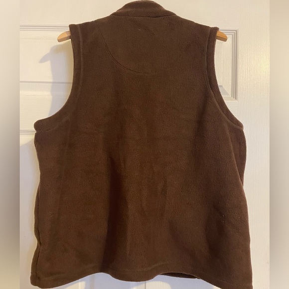 Brown and Cream Carolyn Taylor Fleece Vest 2X - Picture 2 of 3